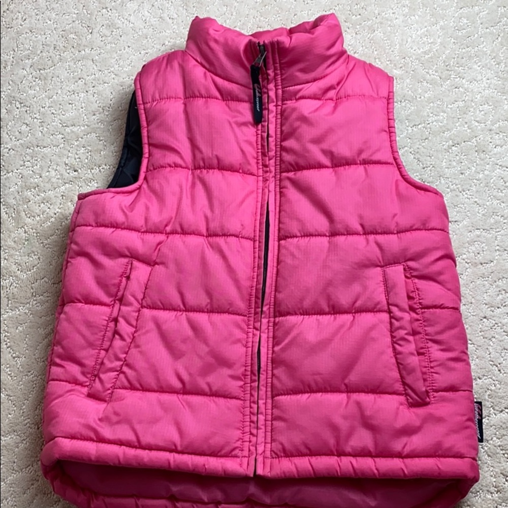 Weatherproof 948 pink, lined, zip-up puffer vest